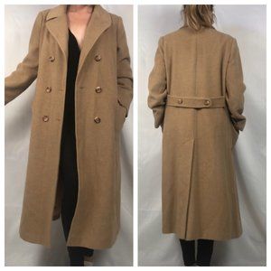 Vintage Mongolian Camel Hair Long Coat Denise Originals Tan Size L/XL